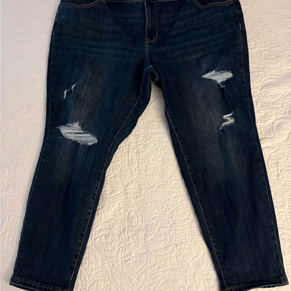 Maurices Dark Blue Distressed Jeans